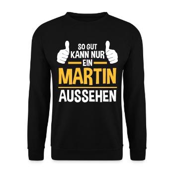 Martin - Unisex Pullover - Schwarz - Vorne - Alina (178cm) & Michal (187cm)