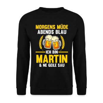 Martin - Unisex Pullover - Schwarz - Vorne - Alina (178cm) & Michal (187cm)