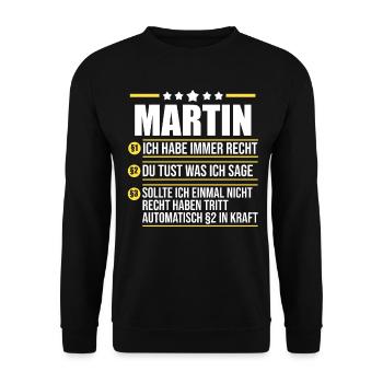Martin - Unisex Sweatshirt - black - Front - Alina (178cm) & Michal (187cm)