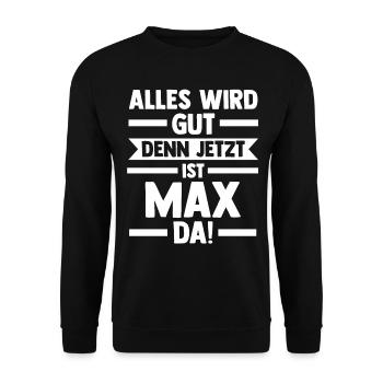 Max - Unisex Pullover - Schwarz - Vorne - Alina (178cm) & Michal (187cm)