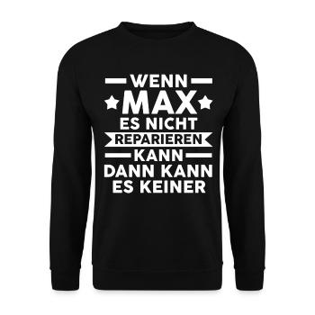 Max - Unisex Sweatshirt - black - Front - Alina (178cm) & Michal (187cm)