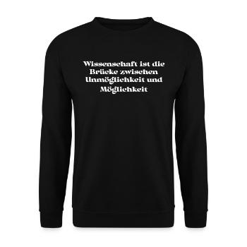Wissenschaft - Wissenschaft ist die Brücke - Unisex Pullover - Schwarz - Vorne - Alina (178cm) & Michal (187cm)