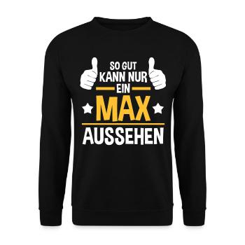 Max - Unisex Pullover - Schwarz - Vorne - Alina (178cm) & Michal (187cm)