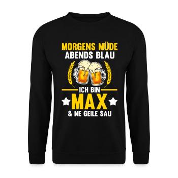 Max - Unisex Pullover - Schwarz - Vorne - Alina (178cm) & Michal (187cm)
