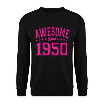Génial depuis 1950 Anniversaire 1950 Millésime 1950 - Sweat-shirt Unisexe - noir - Devant - Alina (178cm) & Michal (187cm)