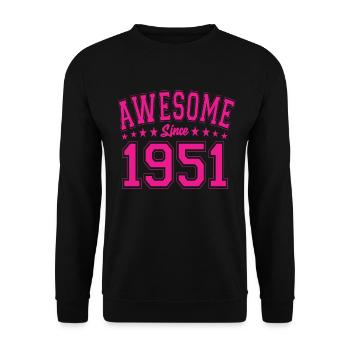 Awesome Since 1951 Birthday 1951 Vintage 1951 - Unisex Sweatshirt - black - Front - Alina (178cm) & Michal (187cm)