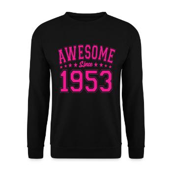 Awesome Since 1953 Geburtstag 1953 Vintage 1953 - Unisex Pullover - Schwarz - Vorne - Alina (178cm) & Michal (187cm)