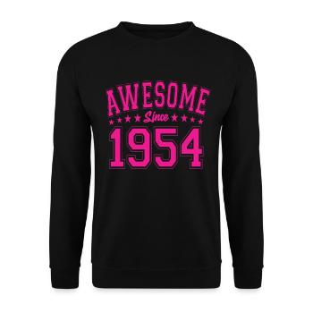 Awesome Since 1954 Birthday 1954 Vintage 1954 - Unisex Sweatshirt - black - Front - Alina (178cm) & Michal (187cm)