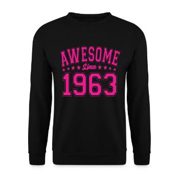 Génial depuis 1963 Anniversaire 1963 Millésime 1963 - Sweat-shirt Unisexe - noir - Devant - Alina (178cm) & Michal (187cm)