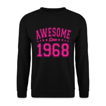Awesome Since 1968 Geburtstag 1968 Vintage 1968 - Unisex Pullover - Schwarz - Vorne - Alina (178cm) & Michal (187cm)
