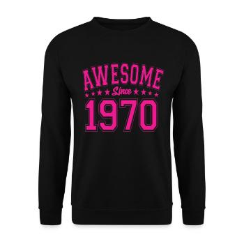 Awesome Since 1970 Geburtstag 1970 Vintage 1970 - Unisex Pullover - Schwarz - Vorne - Alina (178cm) & Michal (187cm)