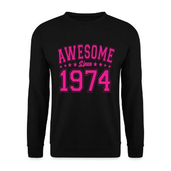 Awesome Since 1974 Birthday 1974 Vintage 1974 - Unisex Sweatshirt - black - Front - Alina (178cm) & Michal (187cm)