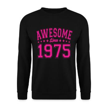 Awesome Since 1975 Birthday 1975 Vintage 1975 - Unisex Sweatshirt - black - Front - Alina (178cm) & Michal (187cm)