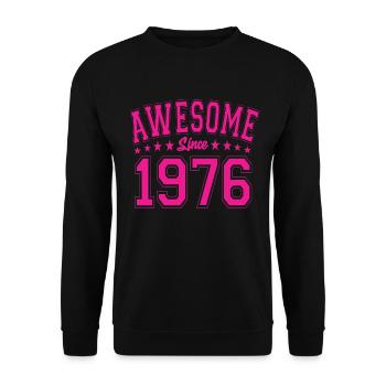 Awesome Since 1976 Birthday 1976 Vintage 1976 - Unisex Sweatshirt - black - Front - Alina (178cm) & Michal (187cm)