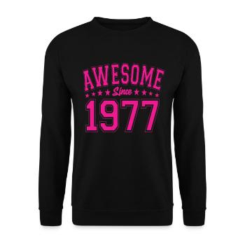 Awesome Since 1977 Birthday 1977 Vintage 1977 - Unisex Sweatshirt - black - Front - Alina (178cm) & Michal (187cm)