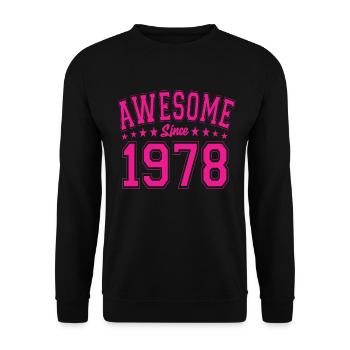 Awesome Since 1978 Geburtstag 1978 Vintage 1978 - Unisex Pullover - Schwarz - Vorne - Alina (178cm) & Michal (187cm)