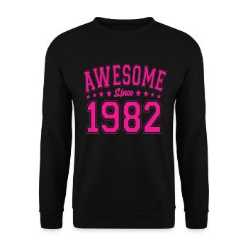 Awesome Since 1982 Birthday 1982 Vintage 1982 - Unisex Sweatshirt - black - Front - Alina (178cm) & Michal (187cm)