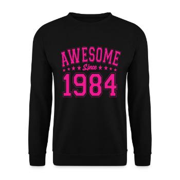 Awesome Since 1984 Geburtstag 1984 Vintage 1984 - Unisex Pullover - Schwarz - Vorne - Alina (178cm) & Michal (187cm)