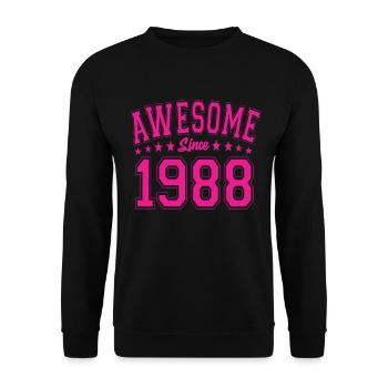 Awesome Since 1988 Geburtstag 1988 Vintage 1988 - Unisex Pullover - Schwarz - Vorne - Alina (178cm) & Michal (187cm)