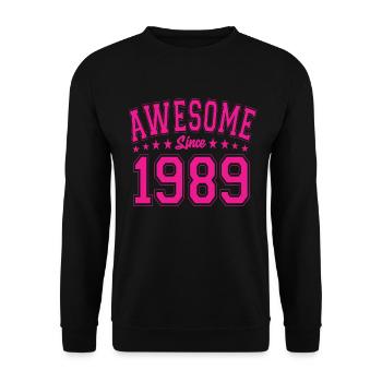Génial depuis 1989 Anniversaire 1989 Millésime 1989 - Sweat-shirt Unisexe - noir - Devant - Alina (178cm) & Michal (187cm)