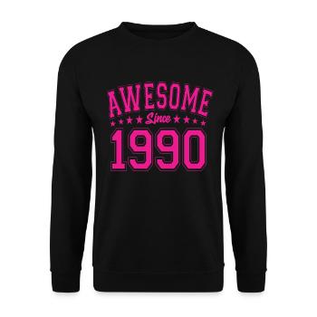 Awesome Since 1990 Birthday 1990 Vintage 1990 - Unisex Sweatshirt - black - Front - Alina (178cm) & Michal (187cm)