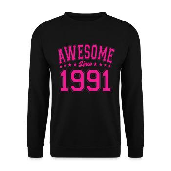 Génial depuis 1991 Anniversaire 1991 Millésime 1991 - Sweat-shirt Unisexe - noir - Devant - Alina (178cm) & Michal (187cm)