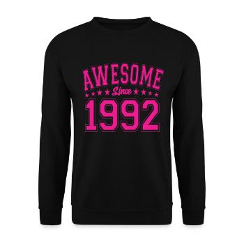 Awesome Since 1992 Geburtstag 1992 Vintage 1992 - Unisex Pullover - Schwarz - Vorne - Alina (178cm) & Michal (187cm)