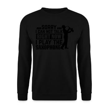 Saxophoniste drôle de joueur de saxophone - Sweat-shirt Unisexe - noir - Devant - Alina (178cm) & Michal (187cm)
