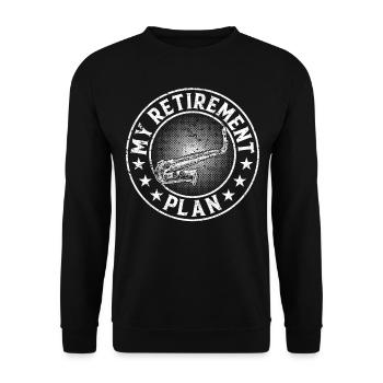My Retirement Plan Saxophone Musician Saxophonist - Unisex Sweatshirt - black - Front - Alina (178cm) & Michal (187cm)