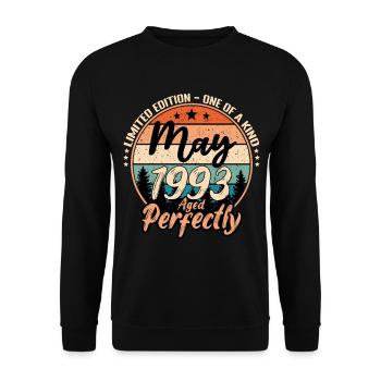 Mai 1993 Jubiläum 1993 Legenden Mai - Unisex Pullover - Schwarz - Vorne - Alina (178cm) & Michal (187cm)