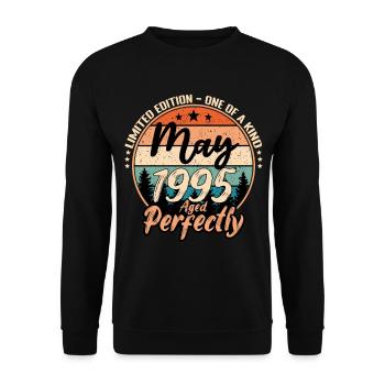 Mai 1995 anniversaire 1995 légendes Mai - Sweat-shirt Unisexe - noir - Devant - Alina (178cm) & Michal (187cm)