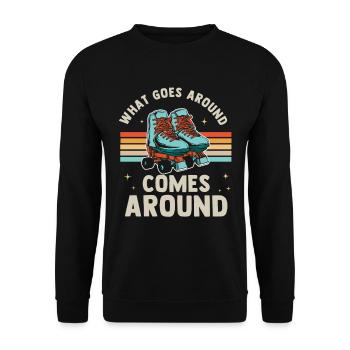 Inline Skate Gift Rollskates Roller 70s - Unisex Sweatshirt - black - Front - Alina (178cm) & Michal (187cm)