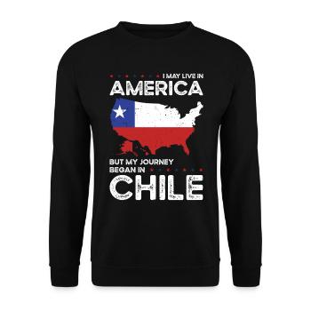 Né Chilien Chili États-Unis - Sweat-shirt Unisexe - noir - Devant - Alina (178cm) & Michal (187cm)