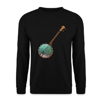 Banjo Shirts For Men Bluegrass Appalachia Folk - Unisex Sweatshirt - black - Front - Alina (178cm) & Michal (187cm)