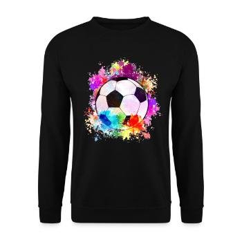 Fußball Tshirt Herren Damen Soccer Football - Unisex Pullover - Schwarz - Vorne - Alina (178cm) & Michal (187cm)