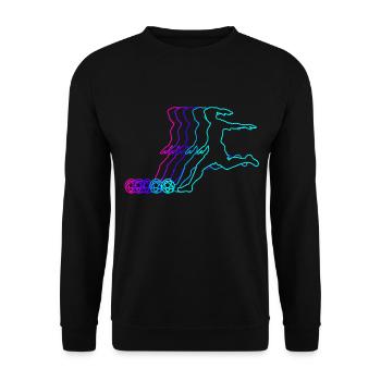 Fußball Tshirt Herren Damen Soccer Football - Unisex Pullover - Schwarz - Vorne - Alina (178cm) & Michal (187cm)