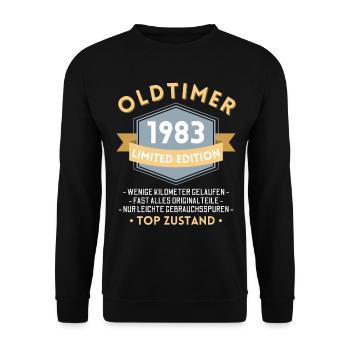 40th birthday vintage 1983 - Unisex Sweatshirt - black - Front - Alina (178cm) & Michal (187cm)