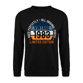 40th birthday vintage 1983 - Unisex Sweatshirt - black - Front - Alina (178cm) & Michal (187cm)