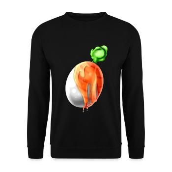 Easter Egg Painted As Carrot On Easter - Unisex Pullover - Schwarz - Vorne - Alina (178cm) & Michal (187cm)