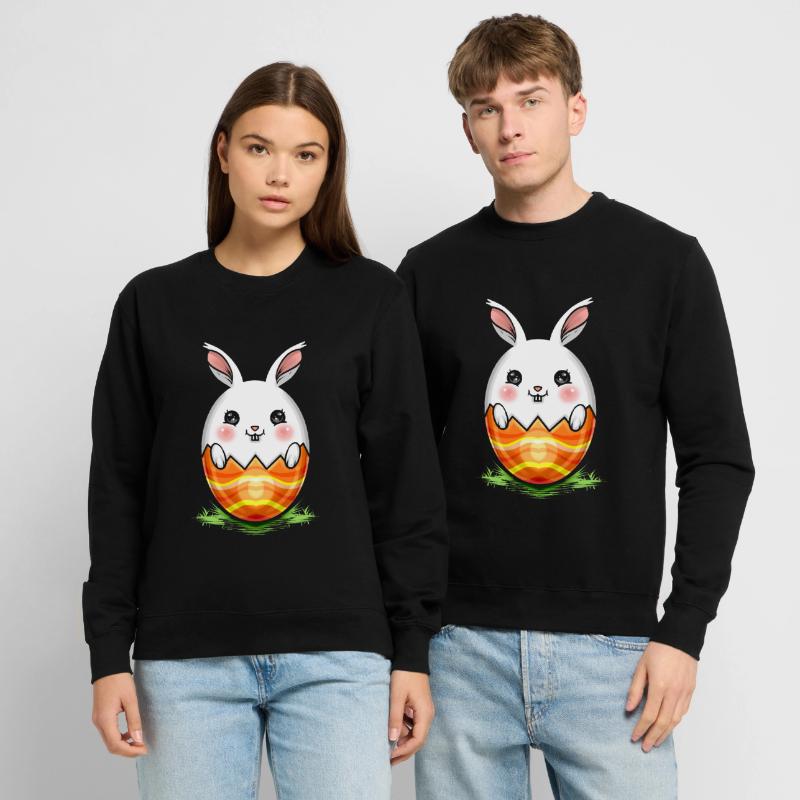 Painted Easter Rabbit Egg On Easter Unisex Pullover