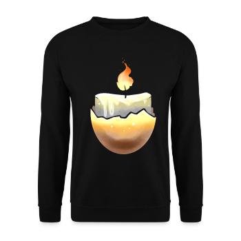 Candle Burning In An Egg Shell For Easter - Unisex Pullover - Schwarz - Vorne - Alina (178cm) & Michal (187cm)
