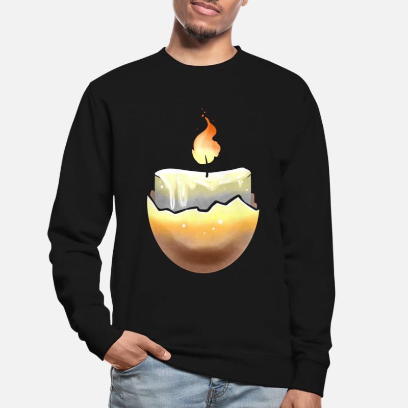 Candle Burning In An Egg Shell For Easter Unisex Pullover