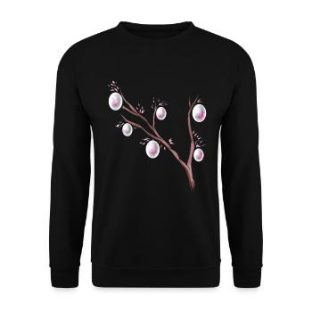 Easter Decoration Easter Eggs On A Branch For - Unisex Pullover - Schwarz - Vorne - Alina (178cm) & Michal (187cm)