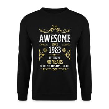 40th birthday vintage 1983 - Unisex Sweatshirt - black - Front - Alina (178cm) & Michal (187cm)