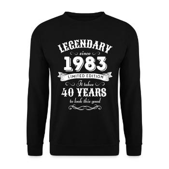 40th birthday vintage 1983 - Unisex Sweatshirt - black - Front - Alina (178cm) & Michal (187cm)