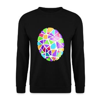 Colorful Mosaic Easter Egg Decoration For Easter - Unisex Pullover - Schwarz - Vorne - Alina (178cm) & Michal (187cm)