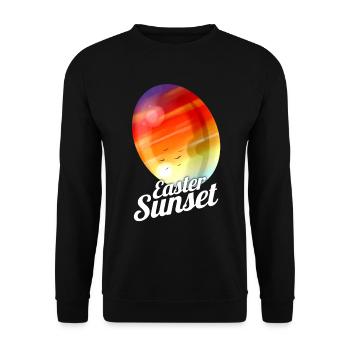 Coucher de soleil de Pâques peint Oeuf de Pâques pour la chasse aux œufs sur - Sweat-shirt Unisexe - noir - Devant - Alina (178cm) & Michal (187cm)