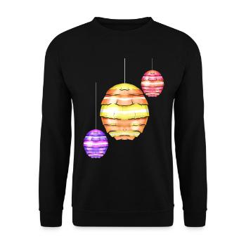 Egg Shaped Lanterns Easter Decoration For Easter - Unisex Pullover - Schwarz - Vorne - Alina (178cm) & Michal (187cm)