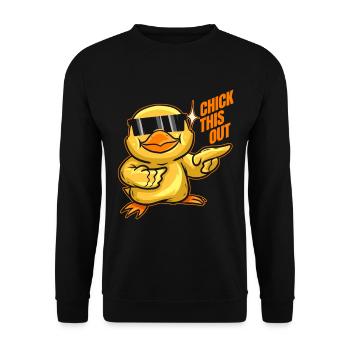 Chick This Out Chick With Sun Glasses On Easter - Unisex Sweatshirt - black - Front - Alina (178cm) & Michal (187cm)