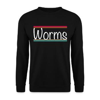 Worms - Unisex Sweatshirt - black - Front - Alina (178cm) & Michal (187cm)